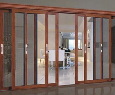 Cửa lưới chống muỗi dạng lùa DL 06 màu vân gỗ